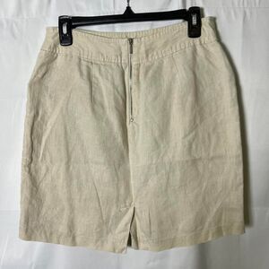 Willi Smith Women's Cream Linen‎ Skirt size 4